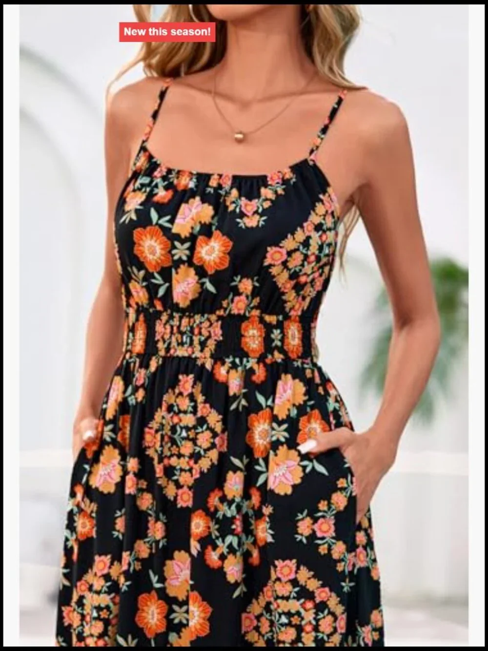 Sleeveless Spaghetti Strap Maxi Sundress with Pockets - Picture 6 of 7